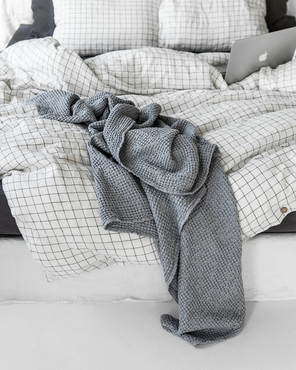 Linen Cotton Waffle Throw