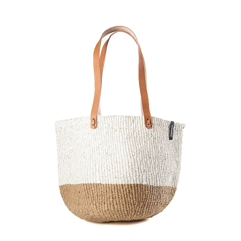 Shopper basket/ white and brown