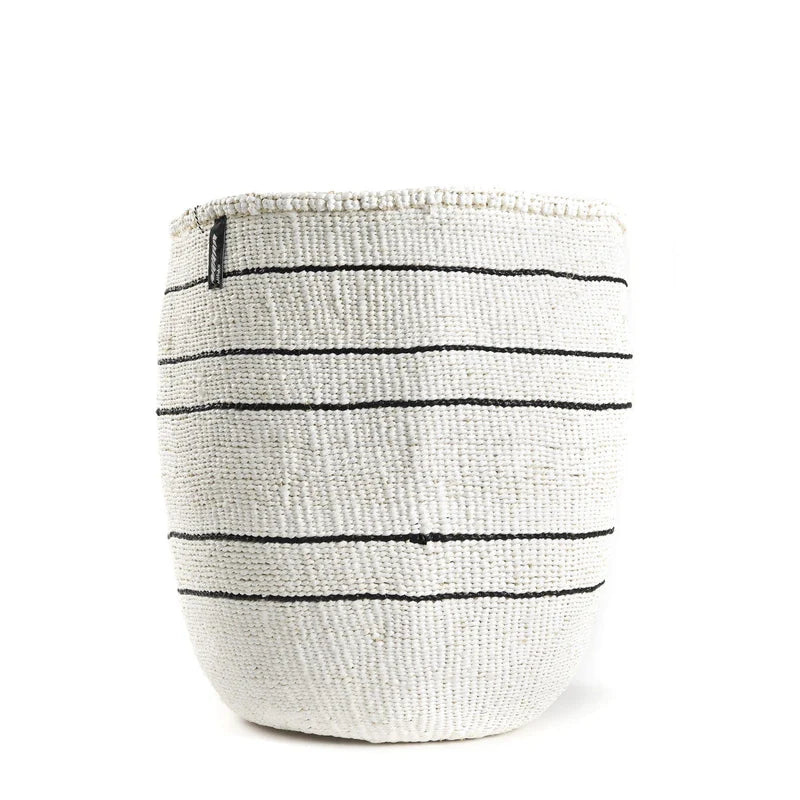 Basket | White with black stripes L