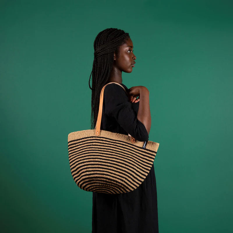 Shopper Basket | Black Stripes