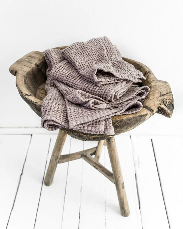 Rose Linen Waffle Towel Set