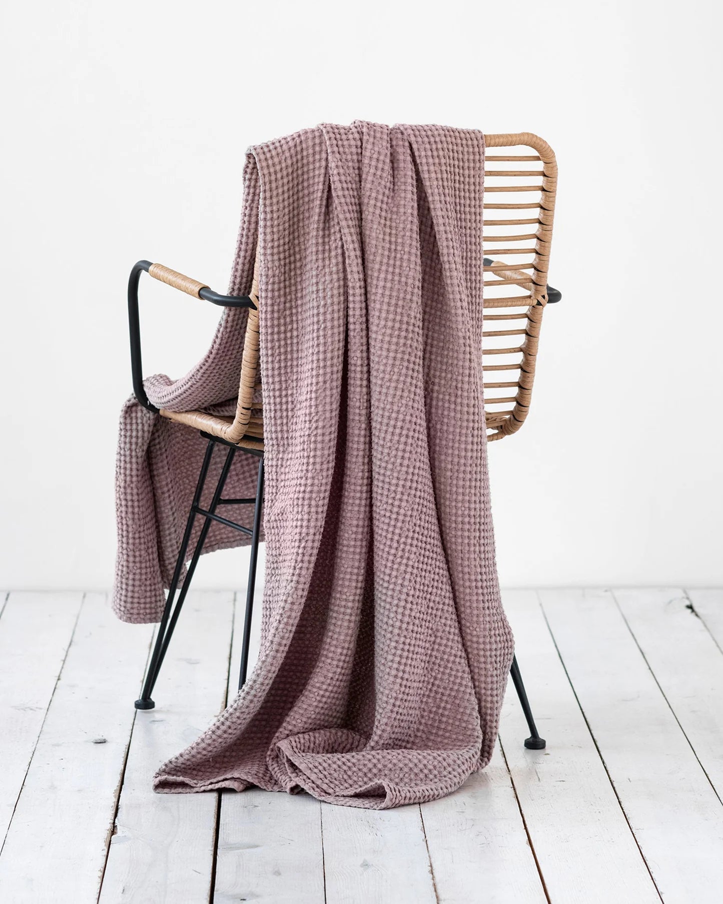 Linen Cotton Waffle Throw